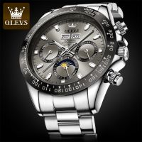 【HOT】 Watches steel Month Phase Date for Men Wristwatch Mechanical