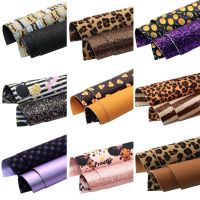 【CW】 Leopard Faux Leather Sheets Double-side Synthetic Fabric Bows Wallet Earring Scrapbook DIY1Yc20341