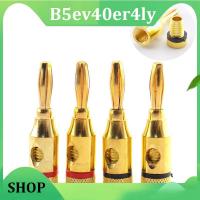 B5ev40er4ly Shop 2pcs 4mm Banana Plug Gold-Plated Connector Copper Musical Audio Speaker Cable Pin Connectors Banana Plugs Accessories