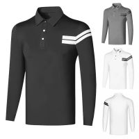 Golf Gear Spring and autumn golf clothes mens long-sleeved sports quick-drying breathable polo shirts outdoor sweat-wicking T-shirts loose tops