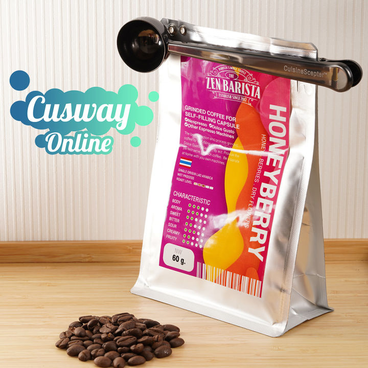 ช้อนตักเมล็ดกาแฟ-cuisinescepter-ผลิตจากสแตนเลส-food-grade-อย่างดี-และเป็นตัวหนีบถุงกาแฟในตัว