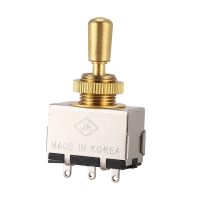 Metal Electric Guitar 3 Way Box Toggle Switch For Les Paul With Metal Tip (Gold)