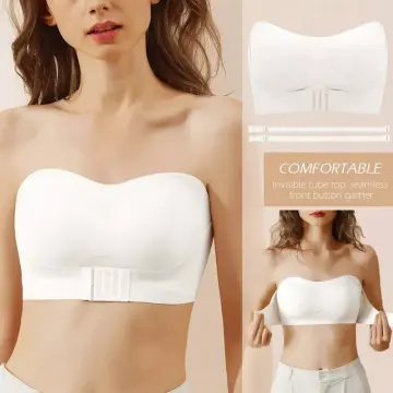 Ice silk tube top bra detachable shoulder straps non-slip no steel