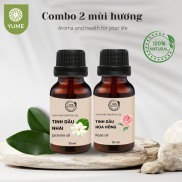 HCMBỘ 2 CHAI TINH DẦU HOA HỒNG VÀ LÀI CAO CẤP DỊU NHẸ THƠM MÁT TINH DẦU