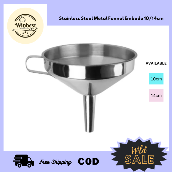 Stainless Steel Metal Funnel Embodo 10cm 14cm 