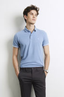 LTD เสื้อโปโลผ้าปิเก้คอปกสองชั้น ผู้ชาย สีน้ำเงิน | Double Collar Pique Polo Shirt | 03451