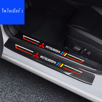 4 ชิ้นรถคาร์บอนไฟเบอร์ประตู Sill Strip สำหรับ Mitsubishi Pajero Outlander Lancer Eclipse EVO Galant Trunk Guard Strip