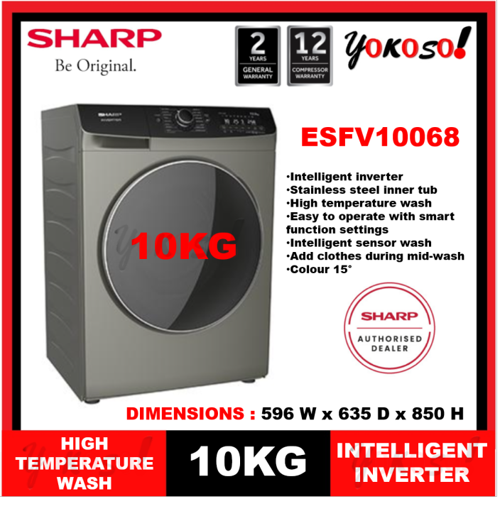 sharp front load washing machine 10kg