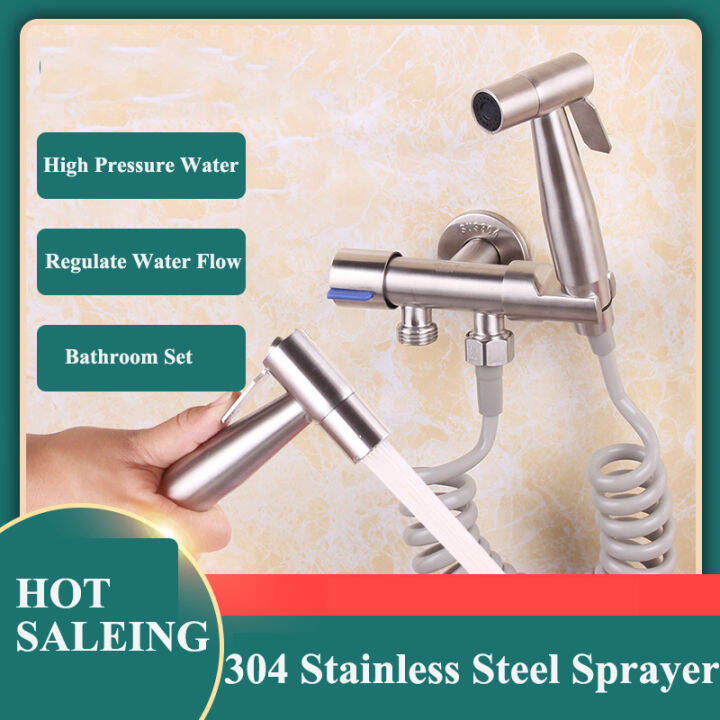 304 Stainless Steel Toilet Bidet Sprayer Bathroom Handheld Shower Set