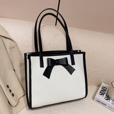 Crushed bowknot female package 2022 new bag shoulder bag fashion diy manual homemade material package
