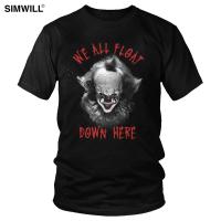 Horror Movie It T Shirt We All Float Down Here Tshirt For Men Cotton Tshirt Cool Short Sleeved Halloween Clown