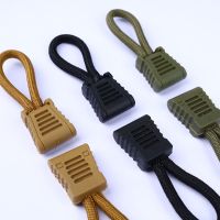 10pcs/set Zipper Pull Cord Black Zipper Ropes Apparel Bag Tactical Backpack Accessories Zip Puller Replacement