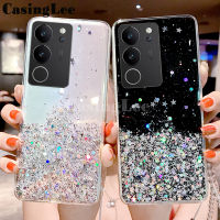 สำหรับ Vivo V29 Pro เคส V29E ลายดาวเต็มดวงเคสเลื่อมเงางามกลิตเตอร์เคสเคสใสท้องฟ้าเต็มไปด้วยดวงดาวแบบนุ่มสำหรับ Vivo V29E V29เคสมือถือเคสฝาหลังโทรศัพท์