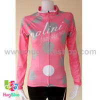 เสื้อจักรยานผู้หญิงแขนยาว Nalini 16 (02) สีชมพูลายจุดเทา