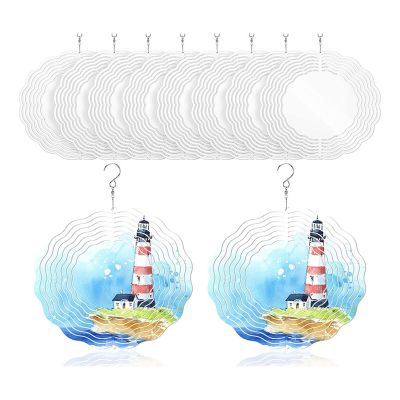 5PCS 10 Inch Blanks 3D Wind Spinners Dye Sublimation Spinner Hanging Wind Spinners for Indoor Outdoor Garden Decoration