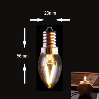 Vintage C7 Led Bulb E14 Base E12 Flame Led Filament Bulb Candle 2200K 1W Retro Mini Candelabra Lamps Decoration Chandelier Light