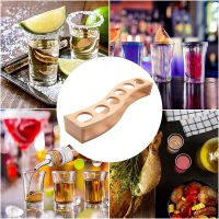 Shot Glass Holder Set-1Oz/30Ml Shot Glass Set Bamboo Shot Glass Holder, 6Pcs Shot Glass Set, Perfect for Party, Bar