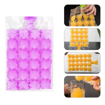 50pcs Disposable Ice Cube Bags Clear Fridge Freezer Self-sealing