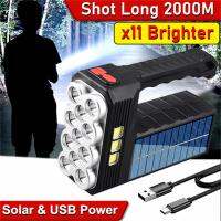 4 Mode Super Bright Solar LED Camping Flashlight Waterproof With COB Work Lights USB Rechargeable Handheld dropship wholesal