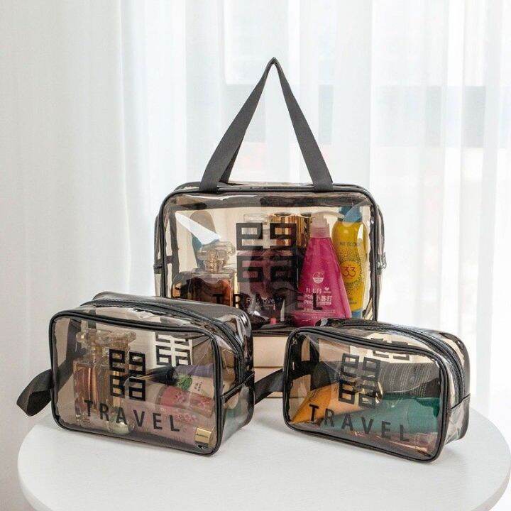 Jual [ Clear Medium ] Tas Kosmetik Transparan Tempat Makeup - Kota