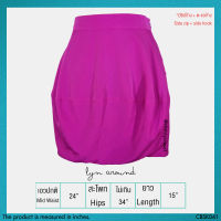 USED Lyn Around - Purple Balloon Skirt | กระโปรงสั้นสีม่วง สีบานเย็น เอวปกติ กระโปรงทรงบอลลูน สีพื้น น่ารัก สายฝอ แท้ มือสอง