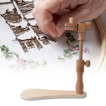YKJ Embroidery Cross Stitch Frame Stand,Cross Stitch Stand, Adjustable  Embroidery Solid Wood Stand, Home Handheld Desktop Embroidery Stand