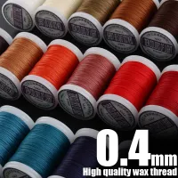 【CC】 0.4mm Round Waxed Thread Polyester Cord Wax Coated Strings for Leather Sewing Braided Accessories