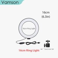 Vamson หลอดไฟเซลฟี่แหวนไฟวิดีโอตั้งโต๊ะแบบ LED พร้อมปลั๊ก USB ขาตั้งสามขาสำหรับ VLS08A สตูดิโอถ่ายภาพสด