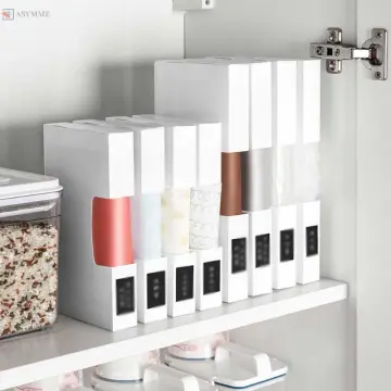Trash Bag Dispenser Holder, Wall Mount Acrylic Kitchen Organizer Storage Box
