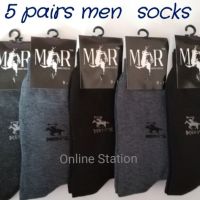 MEN SOCKS LONG 5 PAIRSCOTTONSTOKIN PANJANG LELAKI 5 PASANG