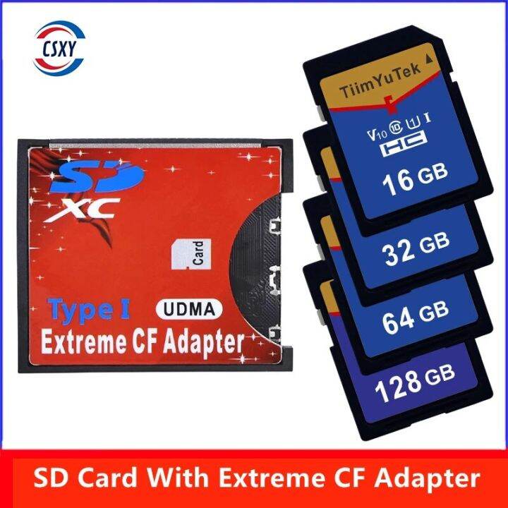 New SD to CF Card Adapter SDHC SDXC to Standard Compact Flash Type I