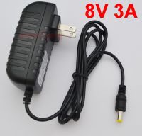 1PCS 8V 3A High quality IC solutions DC 8V 3A Switch power supply 24W LED power adapterUS plug 5.5mm x 2.1mm-2.5mm