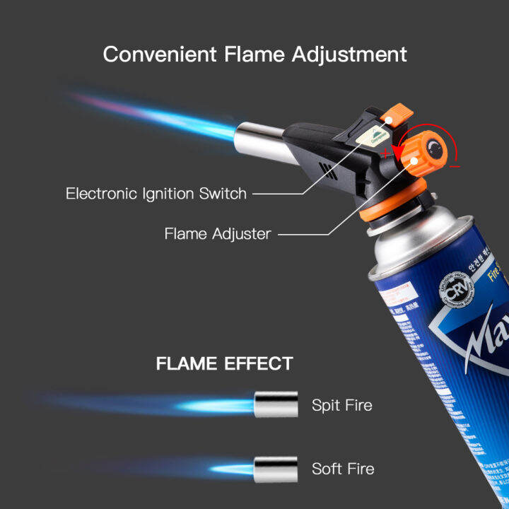 CAMPINGMOON Gas Butane Blow Flame Torch Gun Set with Electronic