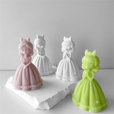 Craft Tool Aromatherapy Gypsum Form Gift DIY Candle Silicone Mold Prayer Girl Plaster Mold