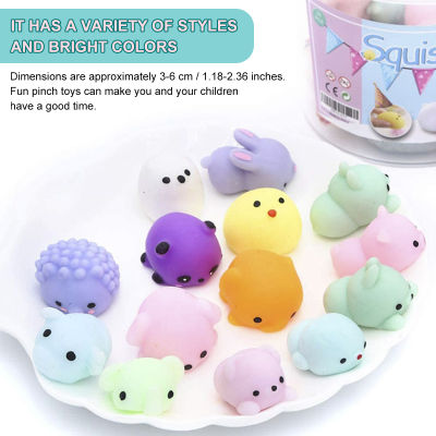 AOV 24Pcs Mochi Squishy ของเล่น Mochi สัตว์ของเล่นกล่อง Mini Squishy สัตว์ Squishies ของเล่นสำหรับเด็ก Party Favors