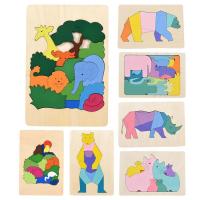 Wooden Puzzles for Toddler Cartoon Animal Jigsaw Puzzles Montessori Wood Puzzle Toys Educational Toys Learning Birthday Gifts premium