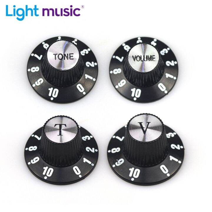 2/4pcs Aluminum Guitar Tone and Volume Speed Control Knobs Silver ...