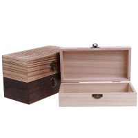 ✾❒ Retro Jewelry Box Desktop Wood Clamshell Storage Hand Decoration Wooden Box Storage Containers Jewlery Organizer Household