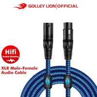 Golley Lion สายเคเบิ้ลเสียง 3-Pin Xlr Male To Female สําหรับไมโครโฟนสีแดงสีขาวสีน้ําเงิน 22AWG