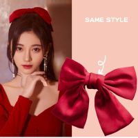 Korean Fashion Elastic Hair Tie Bands Satin Big Bow Rubber Bands Hairties