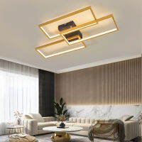 Rectangle Gold Modern Led Chandelier For Living Room Bedroom Study Room Dimmable 110V 220V Modern Ceiling Chandelier Fixtures