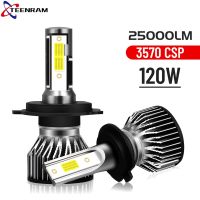 H4 LED Headlight 25000LM CSP Chip LED H7 H1 H11 H13 9004 9005 9006 9007 9012 120W 6000K White Bulbs Turbo Fog Light 12V Adhesives Tape