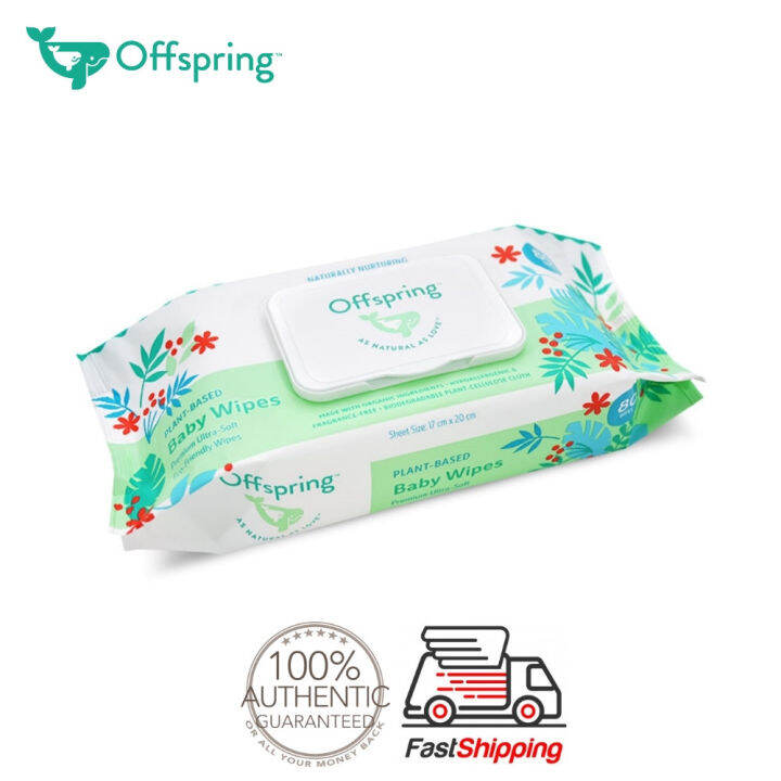 Offspring Plant-Based Baby Wipes Wet Tissues 20 Sheets / 80 Sheets | Lazada