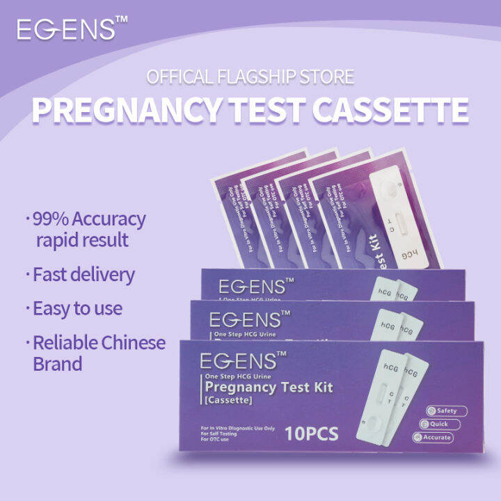 EGENS 10PCS HCG Pregnancy Tests Early Test Cassette Kit Over 99