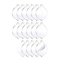 50Pcs Acrylic Christmas Ornament Blank Transparent Acrylic Ornament with Hole for DIY Craft, Holiday