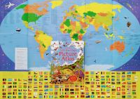 *Original* Usborne Lift the flap - Picture Atlas Hard Cover English Flap Book + a giant world map poster for Kid / หนังสือพนังภาษาอังกฤษปกแข็งสำหรับเด็ก