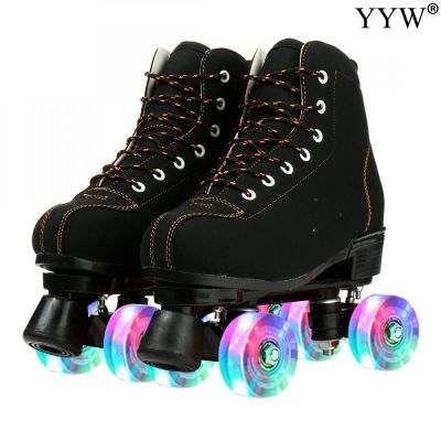 4 Wheels Roller Skate Shoes Flash Sneakers Beginner Men And Women Roller Skating Shoes Outdoor Indoor Sport Parkour Runaway