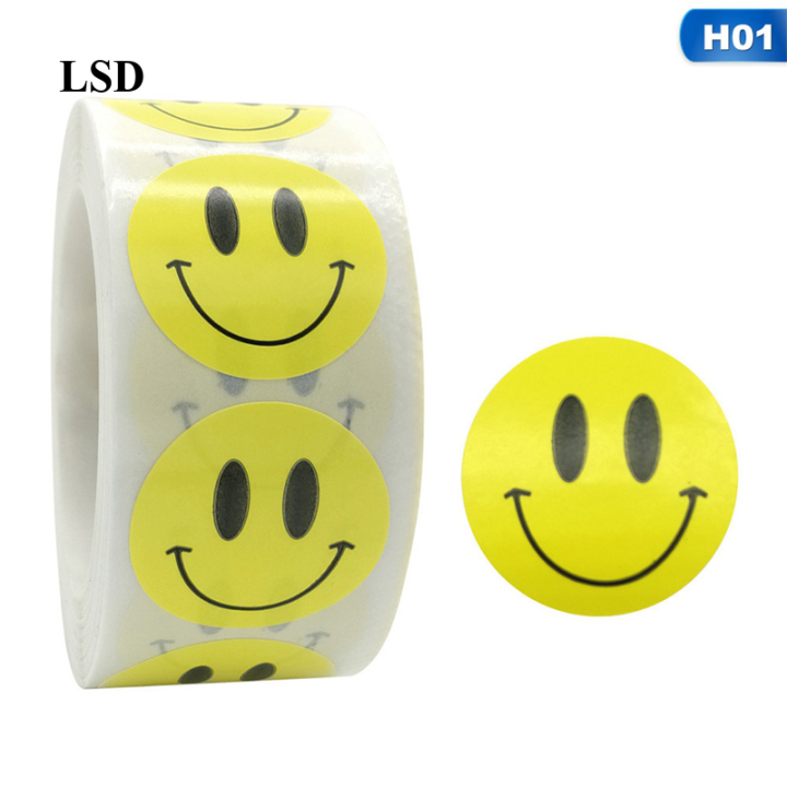 Hcode 1 Inch Smiley Face Stickers Roll Happy Face Stickers Circle Dots