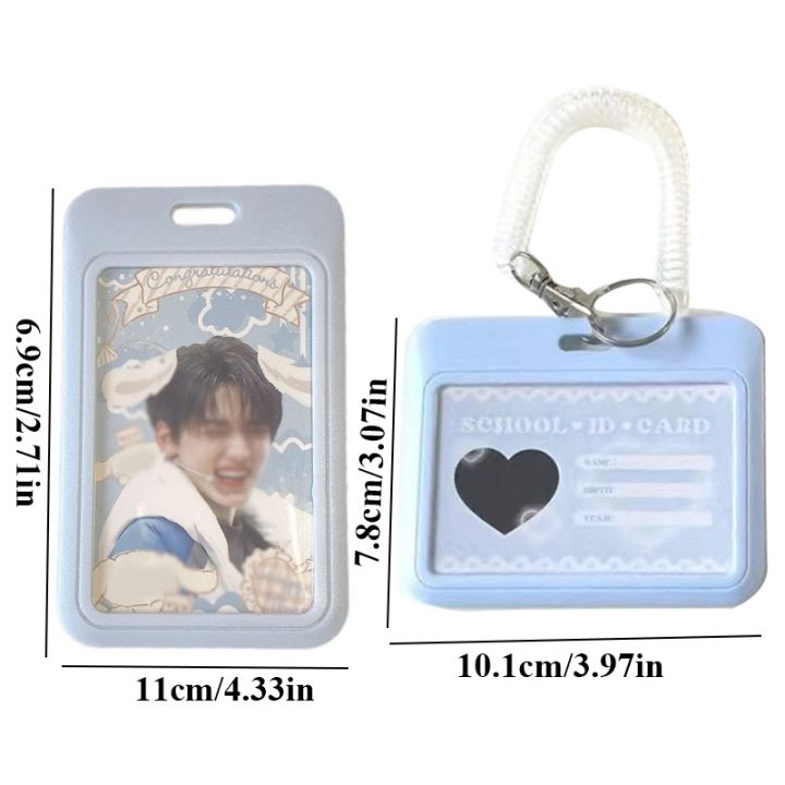 ins-milk-blue-photocard-holder-credit-id-bank-card-photo-display-holder-idol-postcard-card-protective-case-with-pendant