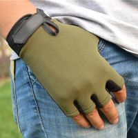 hotx【DT】 Anti-Slip Fingerless Men Half Fishing Cycling Gloves Outdoor Sport Camping